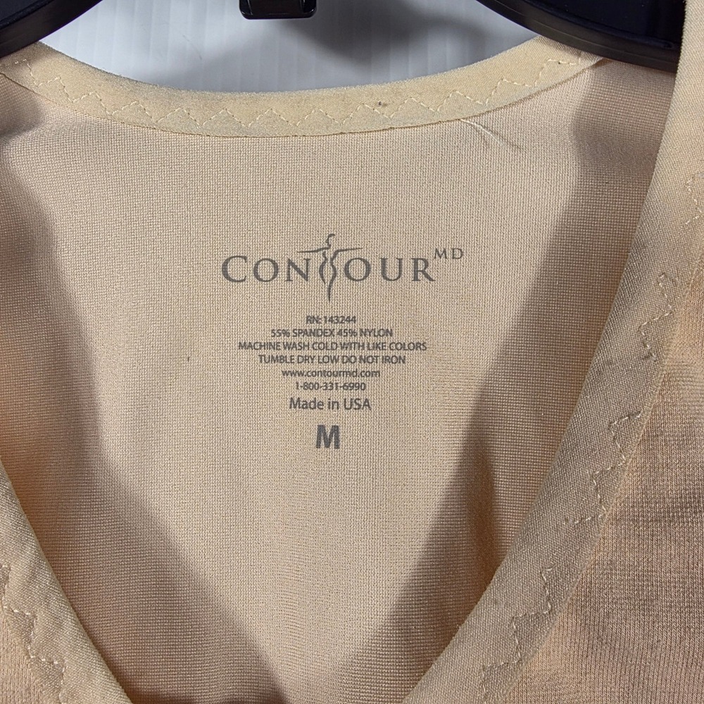 ContourMD Womens Compression Vest Long Sleeve Hook Eye Nude Beige Size Medium - Picture 3 of 7
